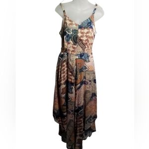 Just Hanging Women's Bohemian Tie Back Sleeveless Jumpsuit Size Medium